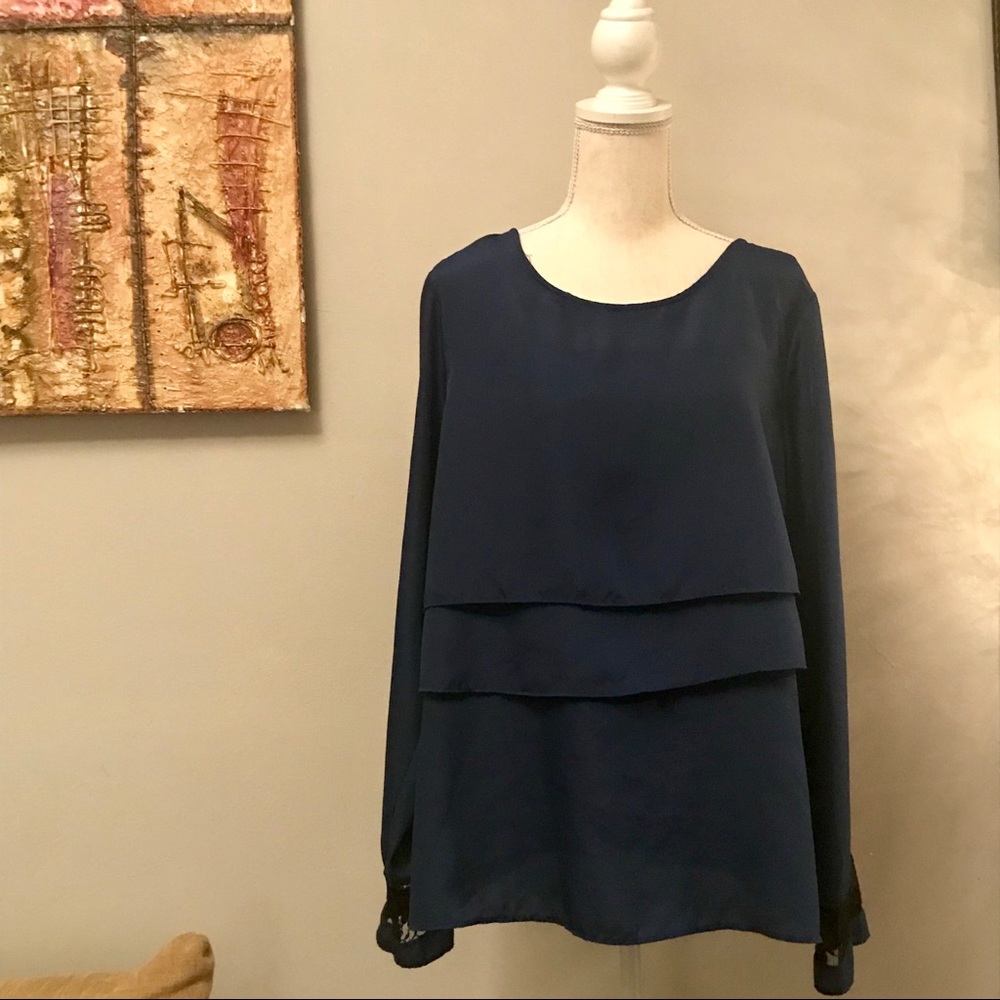 Manoukian Navy Blue Dress Shirt
